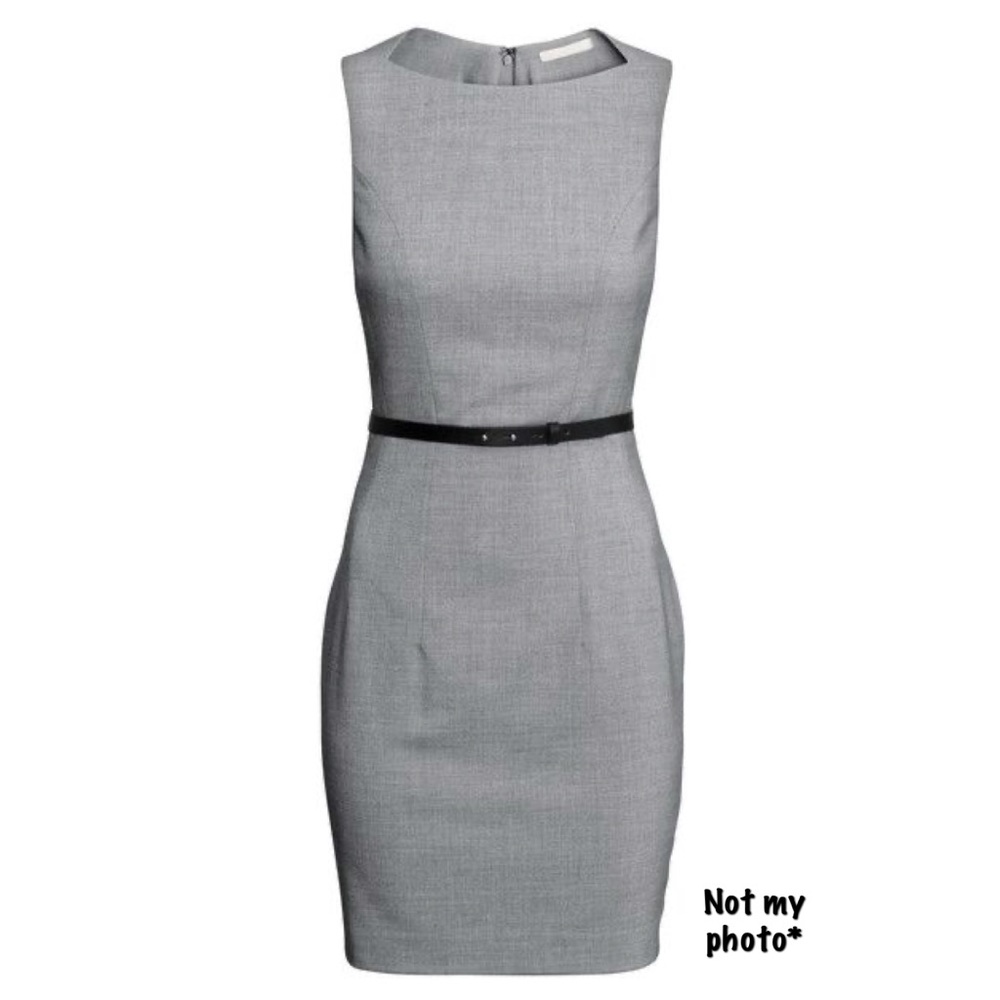 H&M Gray, Lined, Work Pencil Dress - “Size 4/6”